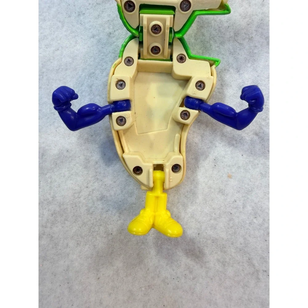 Vintage 1993 McDonald Happy Meal Steak Transformer Robot Changeable Toy Green Ha